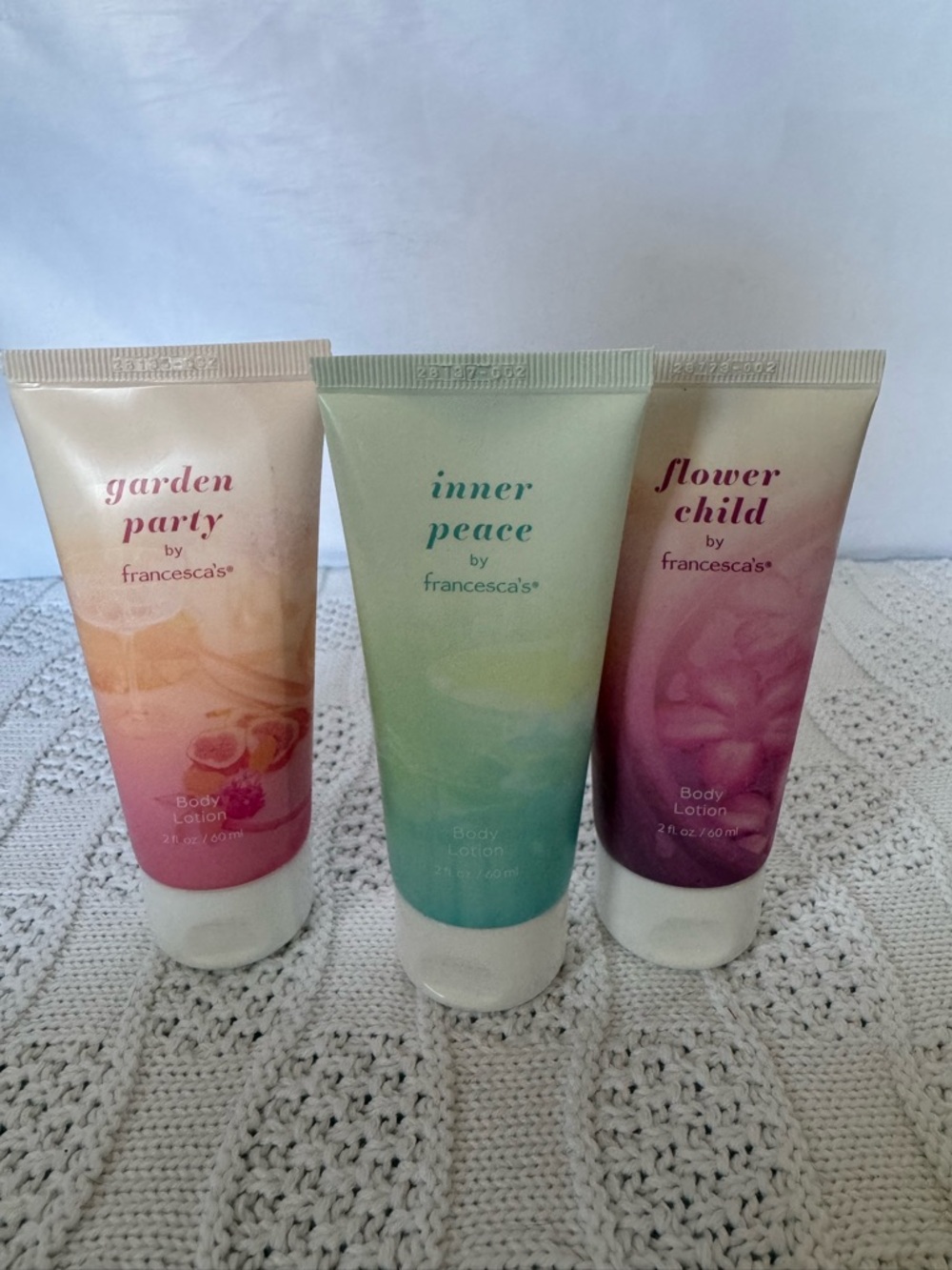 Francesca’s NWT 3pc assorted lotions w/bag